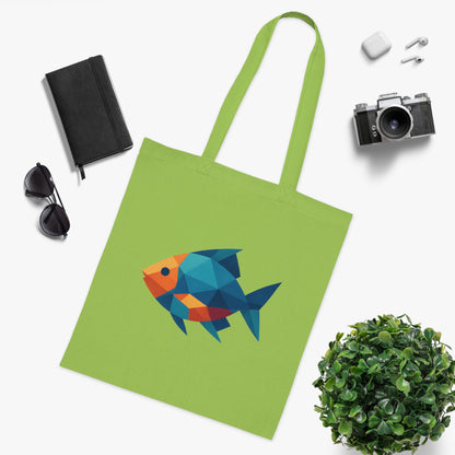 Geometric Polygon Fish Tote Bag