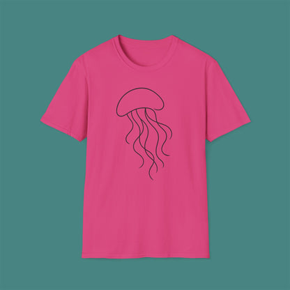 Minimalist Line Art Jellyfish Unisex T-Shirt