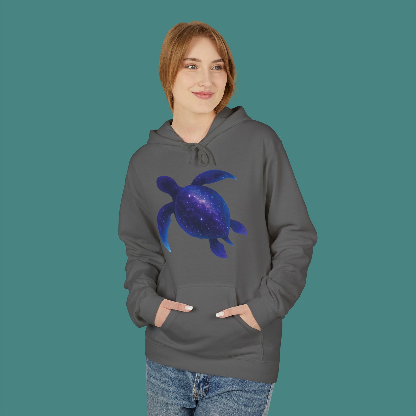 Cosmic Galaxy Turtle Fleece Unisex Hoodie