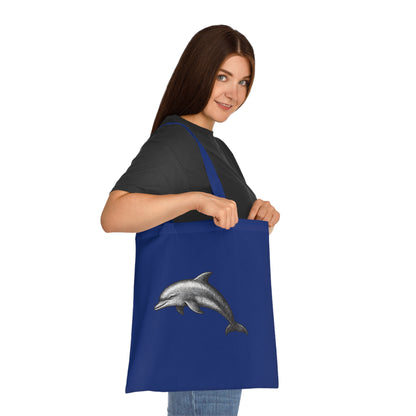 Vintage Etching Dolphin Tote Bag