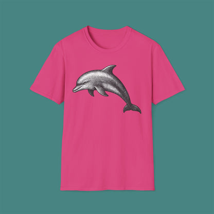 Vintage Etching Dolphin Unisex T-Shirt