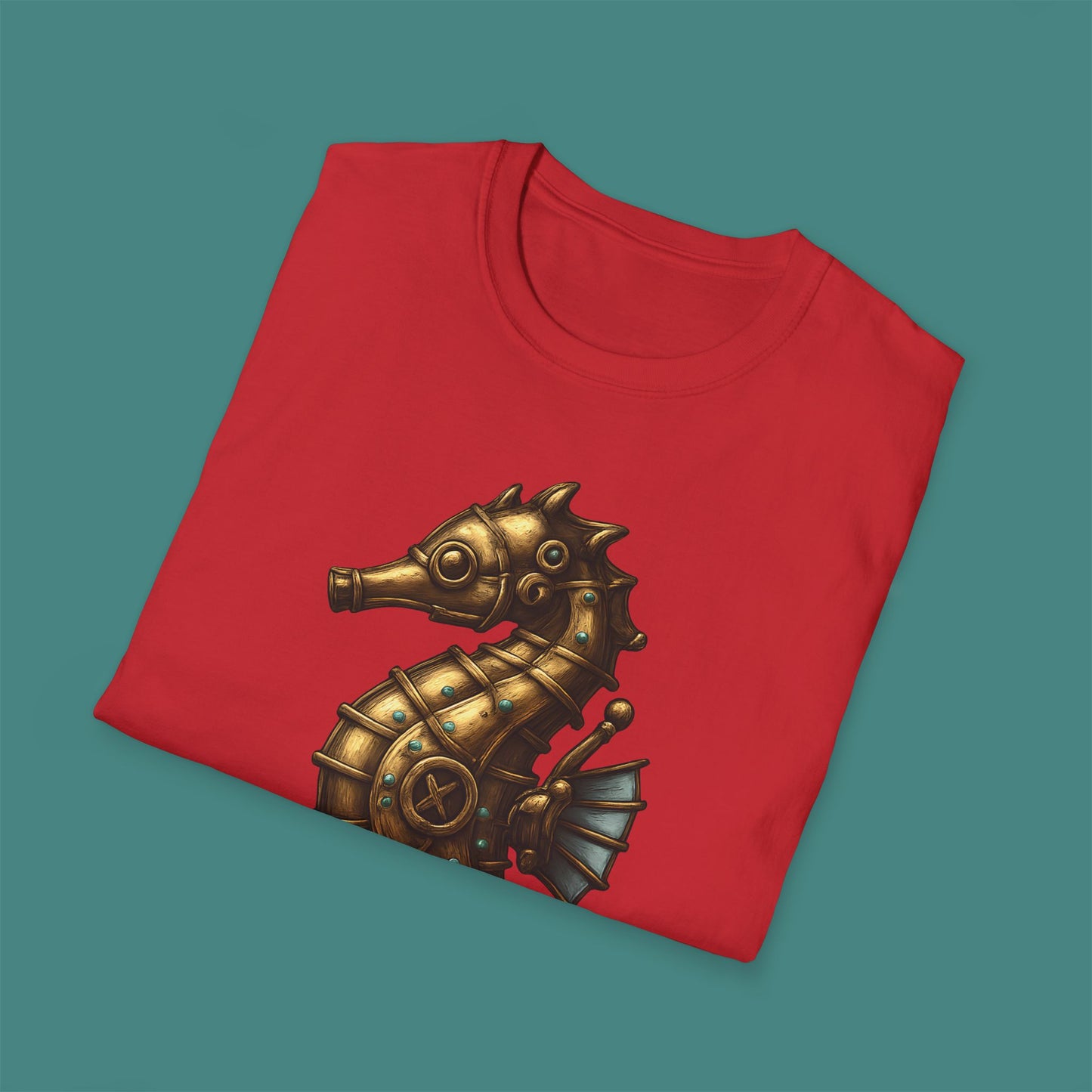Steampunk Mechanical Seahorse Unisex T-Shirt