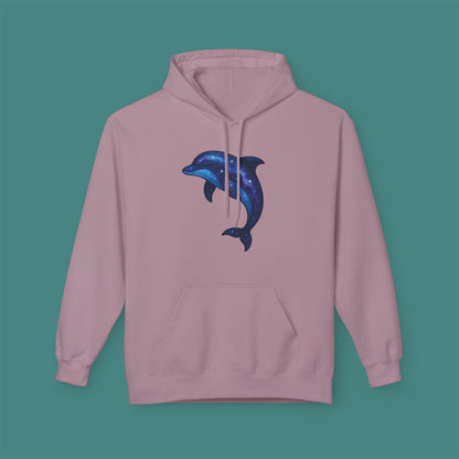 Cosmic Galaxy Dolphin Fleece Unisex Hoodie