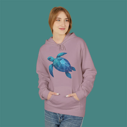 Geometric Polygon Turtle Fleece Unisex Hoodie