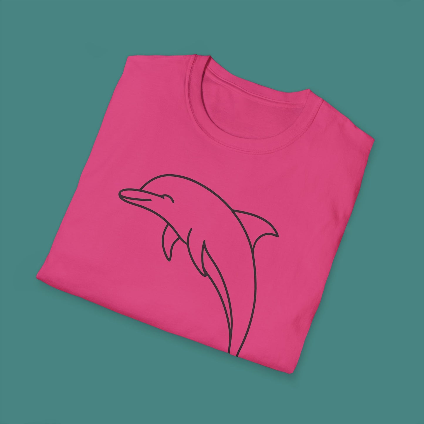 Minimalist Line Art Dolphin Unisex T-Shirt