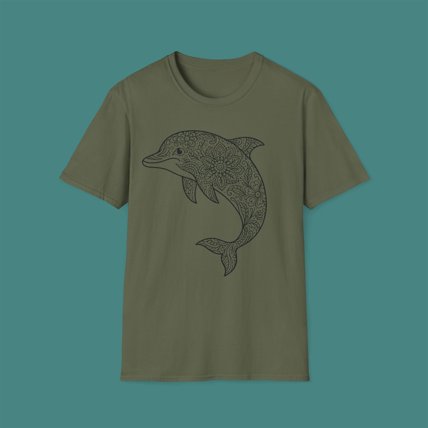 Intricate Mandala Dolphin Unisex T-Shirt