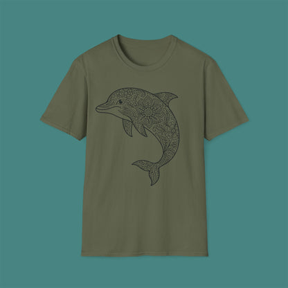 Intricate Mandala Dolphin Unisex T-Shirt