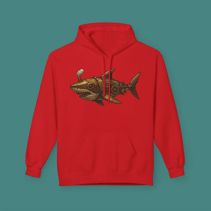 Steampunk Mechanical Shark Fleece Unisex Hoodie