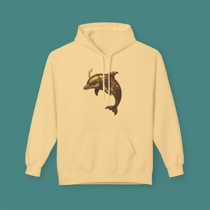 Steampunk Mechanical Dolphin Fleece Unisex Hoodie