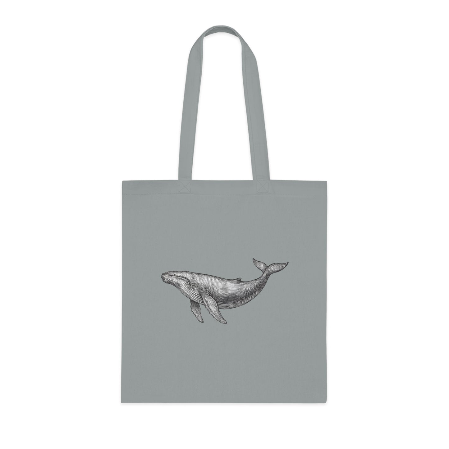 Vintage Etching Whale Tote Bag