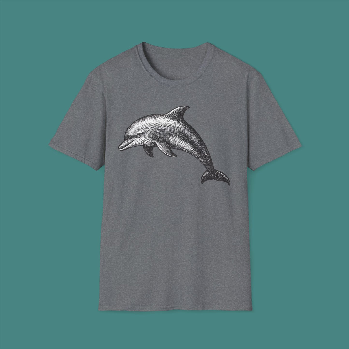 Vintage Etching Dolphin Unisex T-Shirt