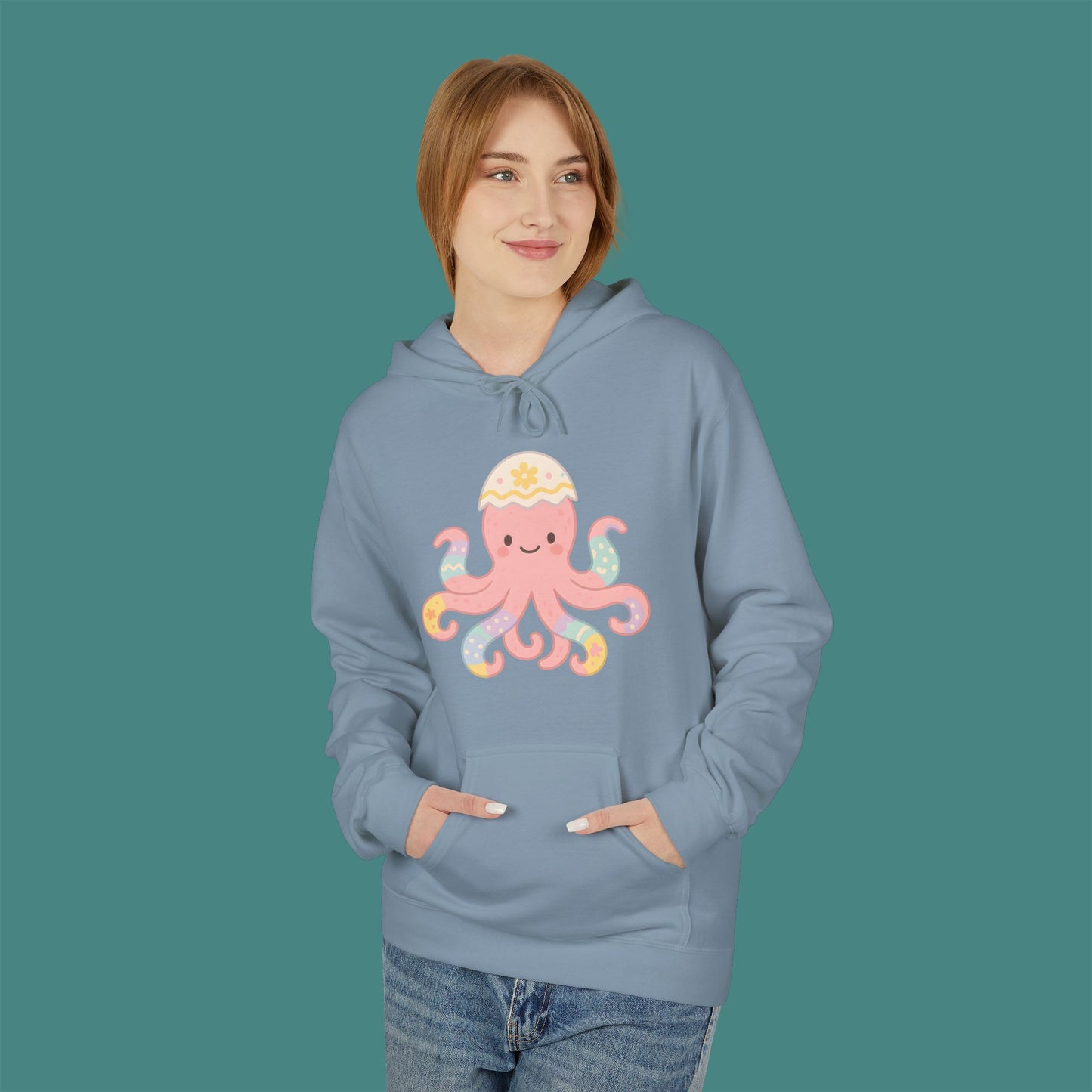 Easter Octopus Fleece Unisex Hoodie