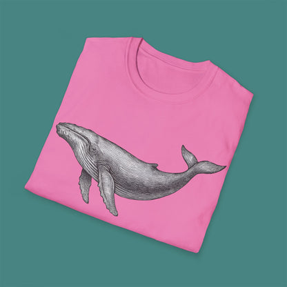 Vintage Etching Whale Unisex T-Shirt