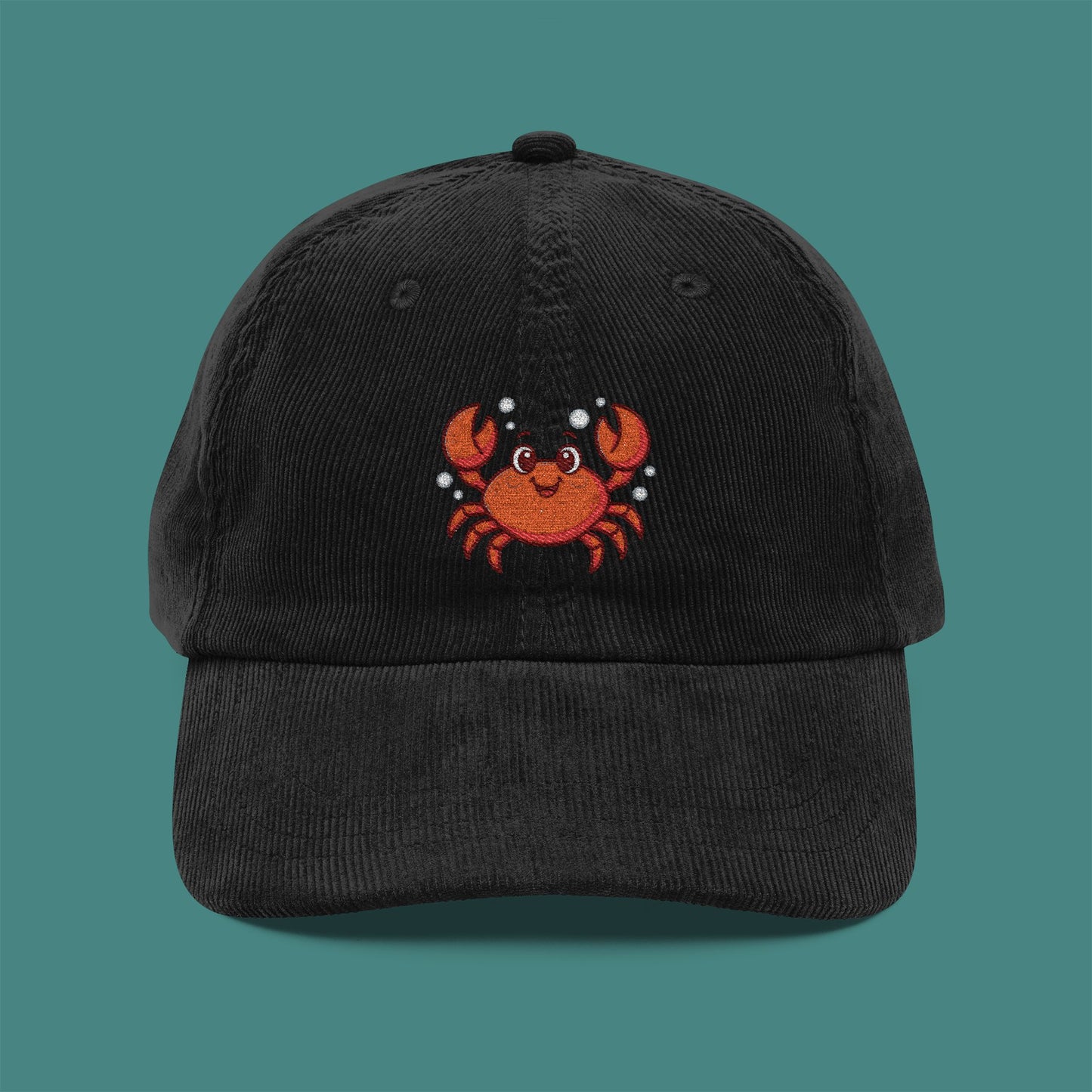Cartoon Cute Crab Corduroy Embroidered Cap