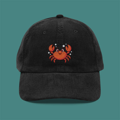 Cartoon Cute Crab Corduroy Embroidered Cap