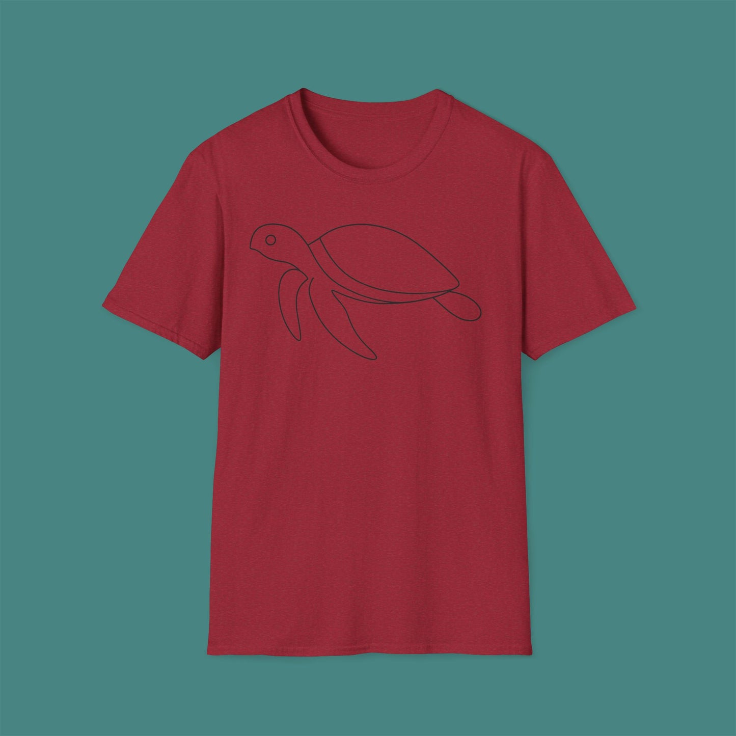 Minimalist Line Art Turtle Unisex T-Shirt