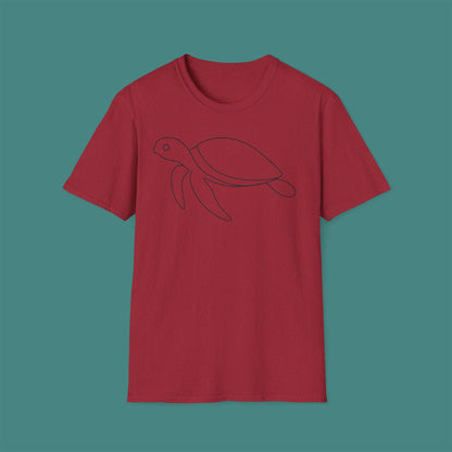 Minimalist Line Art Turtle Unisex T-Shirt