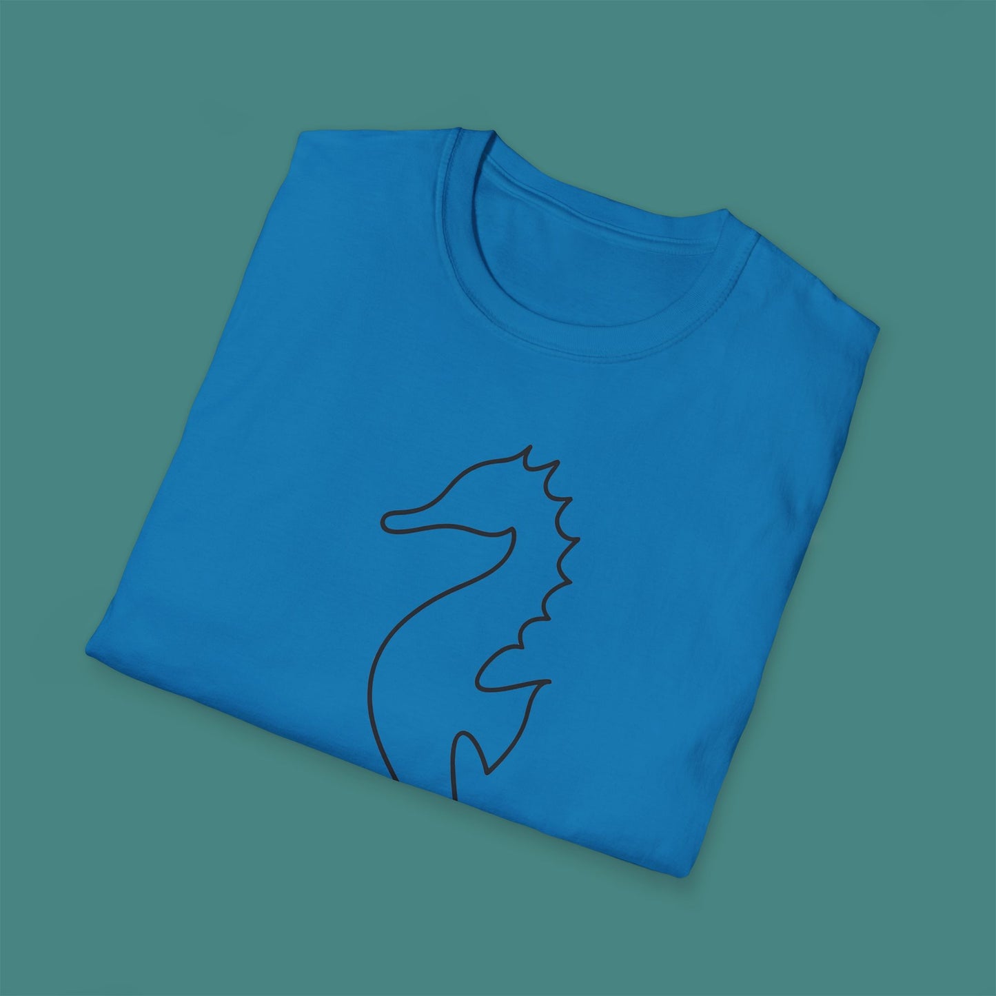 Minimalist Line Art Seahorse Unisex T-Shirt