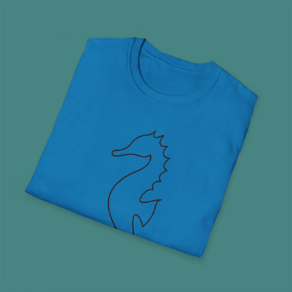 Minimalist Line Art Seahorse Unisex T-Shirt
