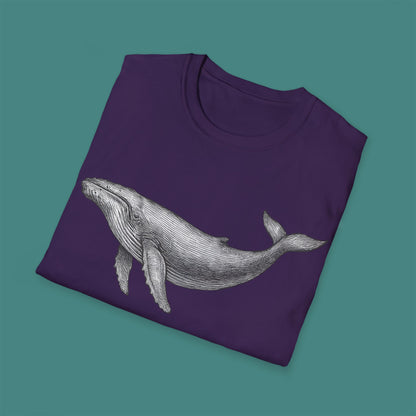 Vintage Etching Whale Unisex T-Shirt