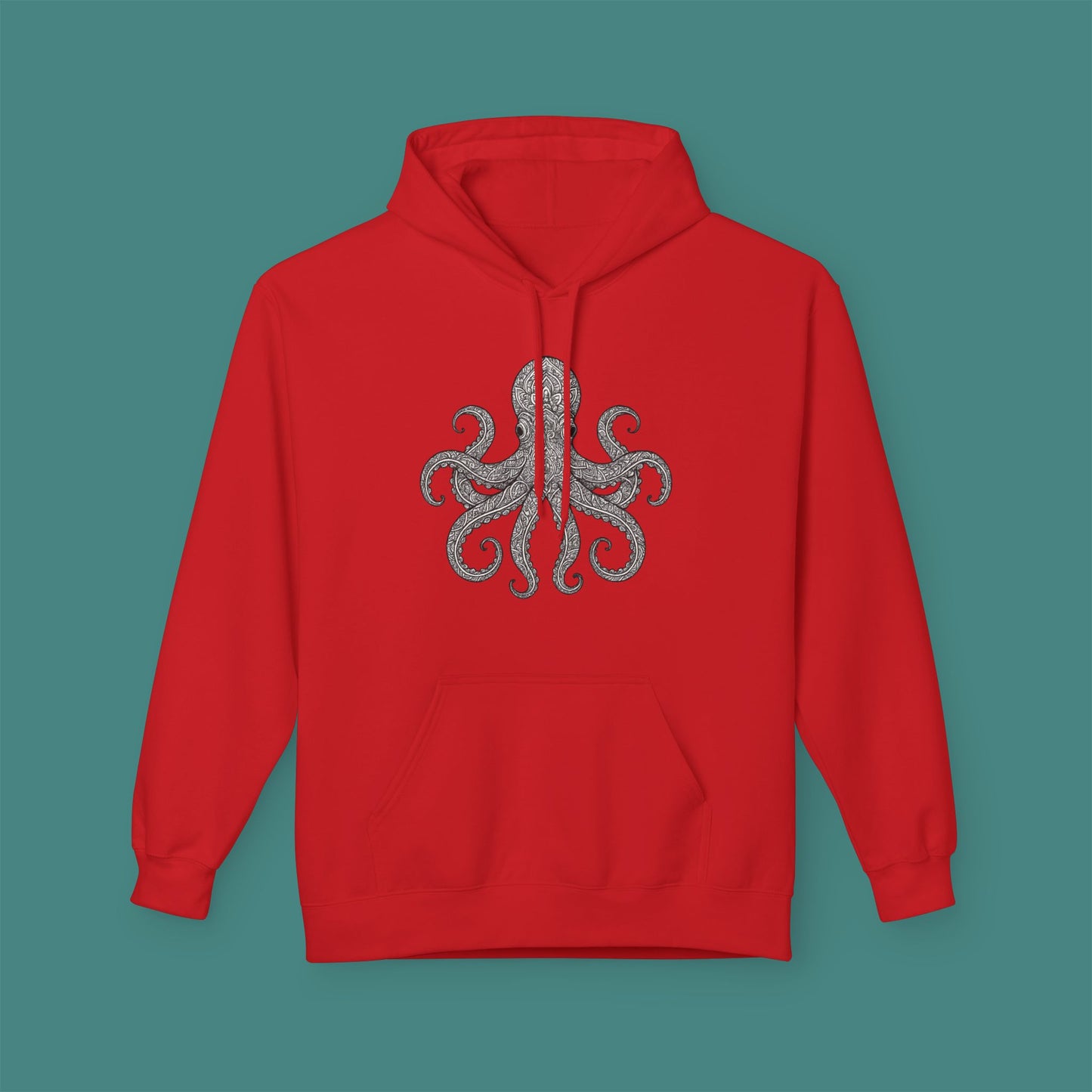 Intricate Mandala Octopus Fleece Unisex Hoodie
