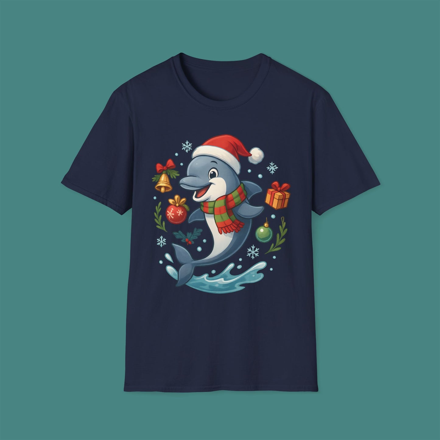 Christmas Dolphin Unisex T-Shirt