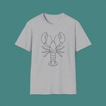 Minimalist Line Art Lobster Unisex T-Shirt