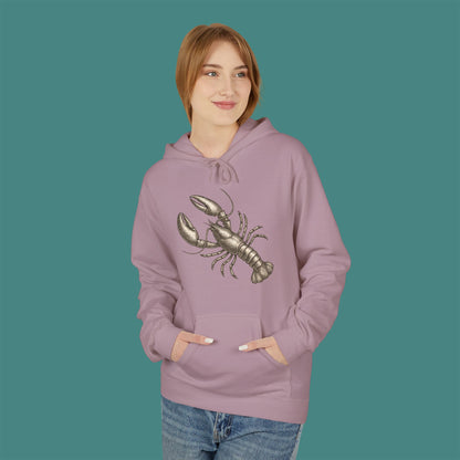 Vintage Etching Lobster Fleece Unisex Hoodie