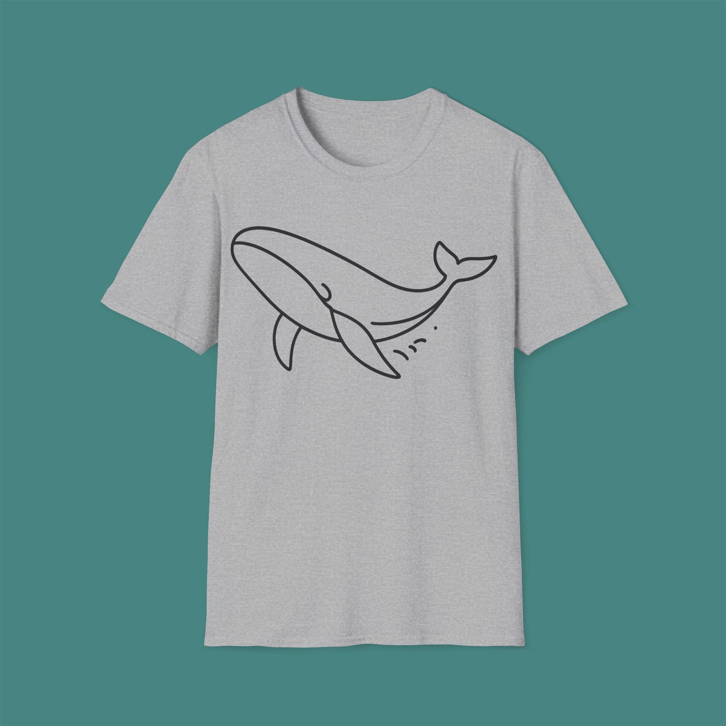 Minimalist Line Art Whale Unisex T-Shirt