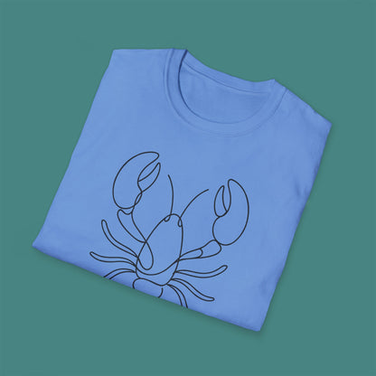 Minimalist Line Art Lobster Unisex T-Shirt