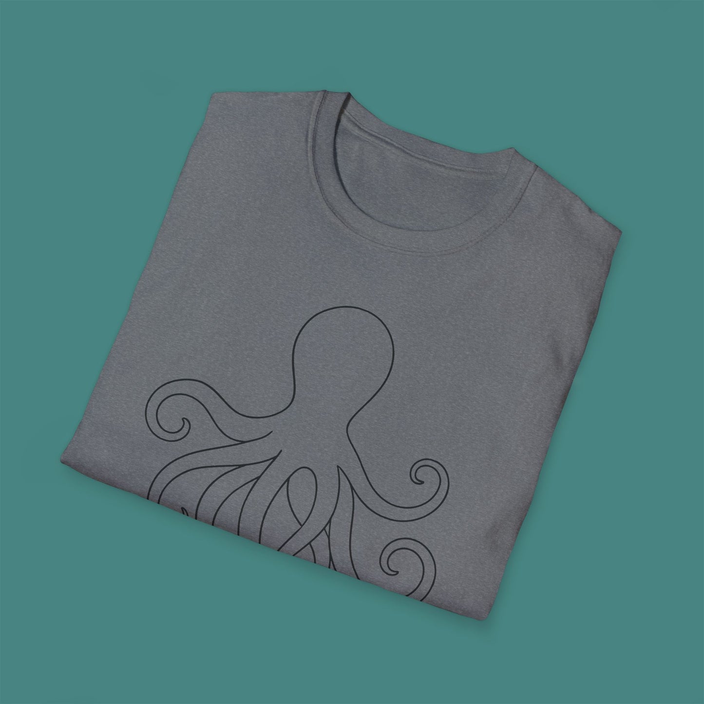 Minimalist Line Art Octopus Unisex T-Shirt