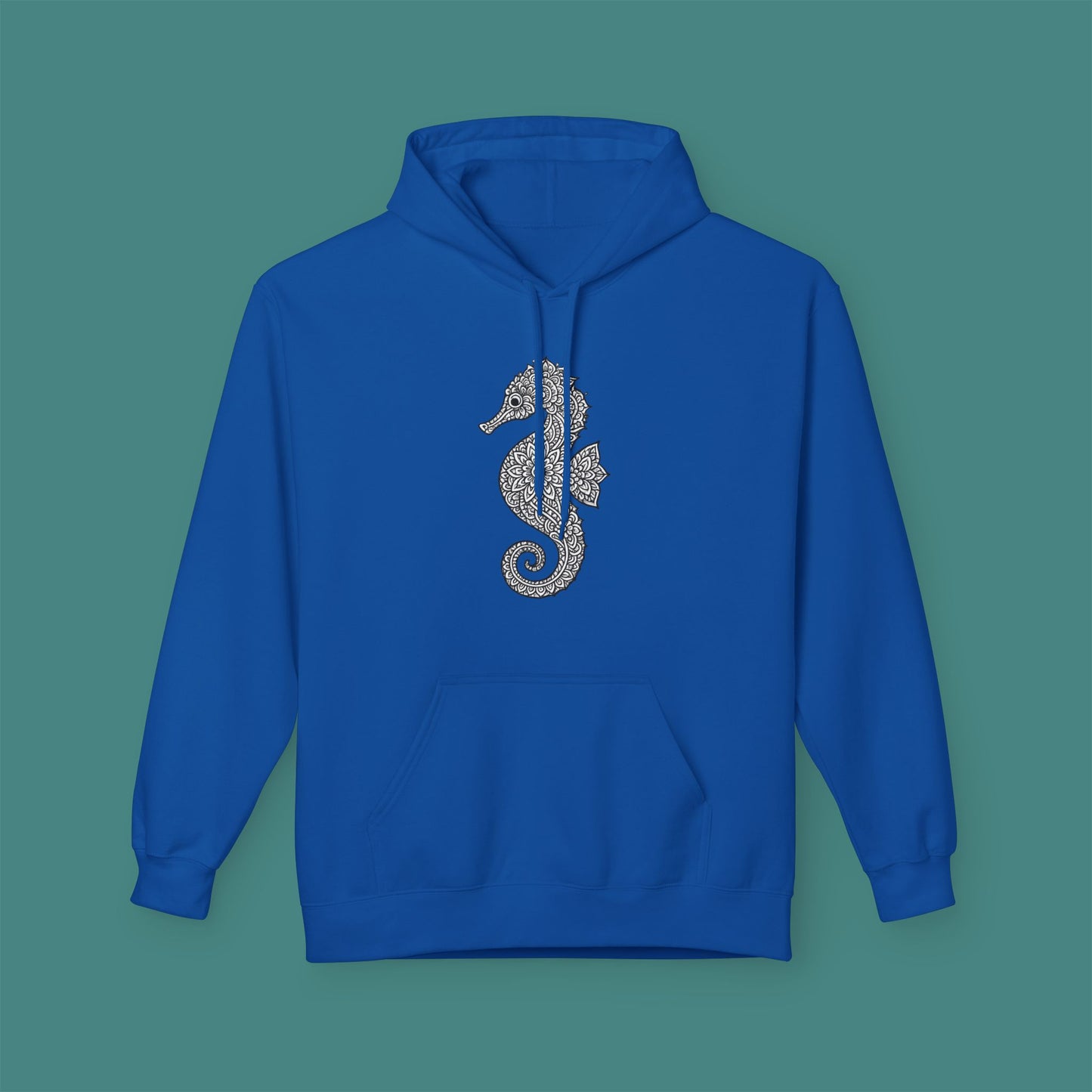 Intricate Mandala Seahorse Fleece Unisex Hoodie