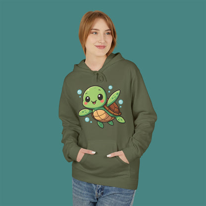Cartoon Cute Turtle Fleece Unisex Hoodie