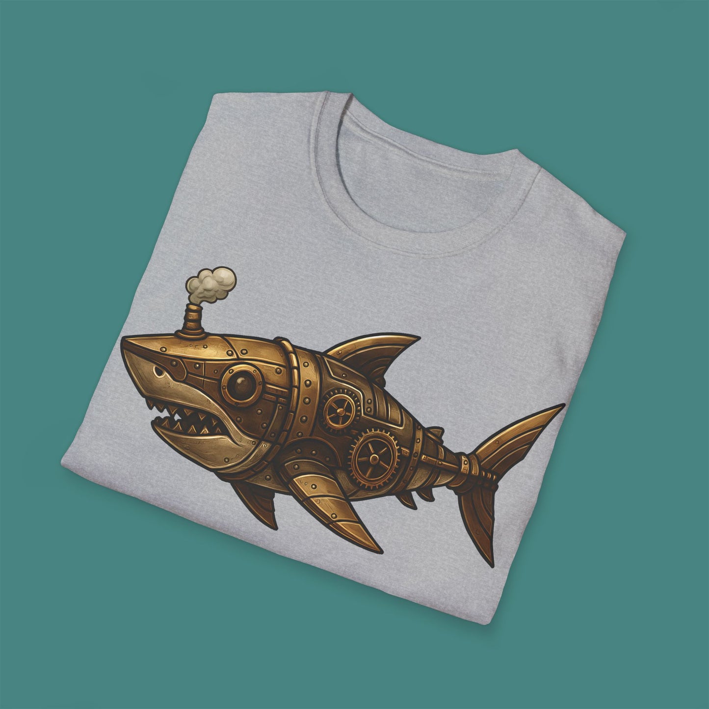 Steampunk Mechanical Shark Unisex T-Shirt