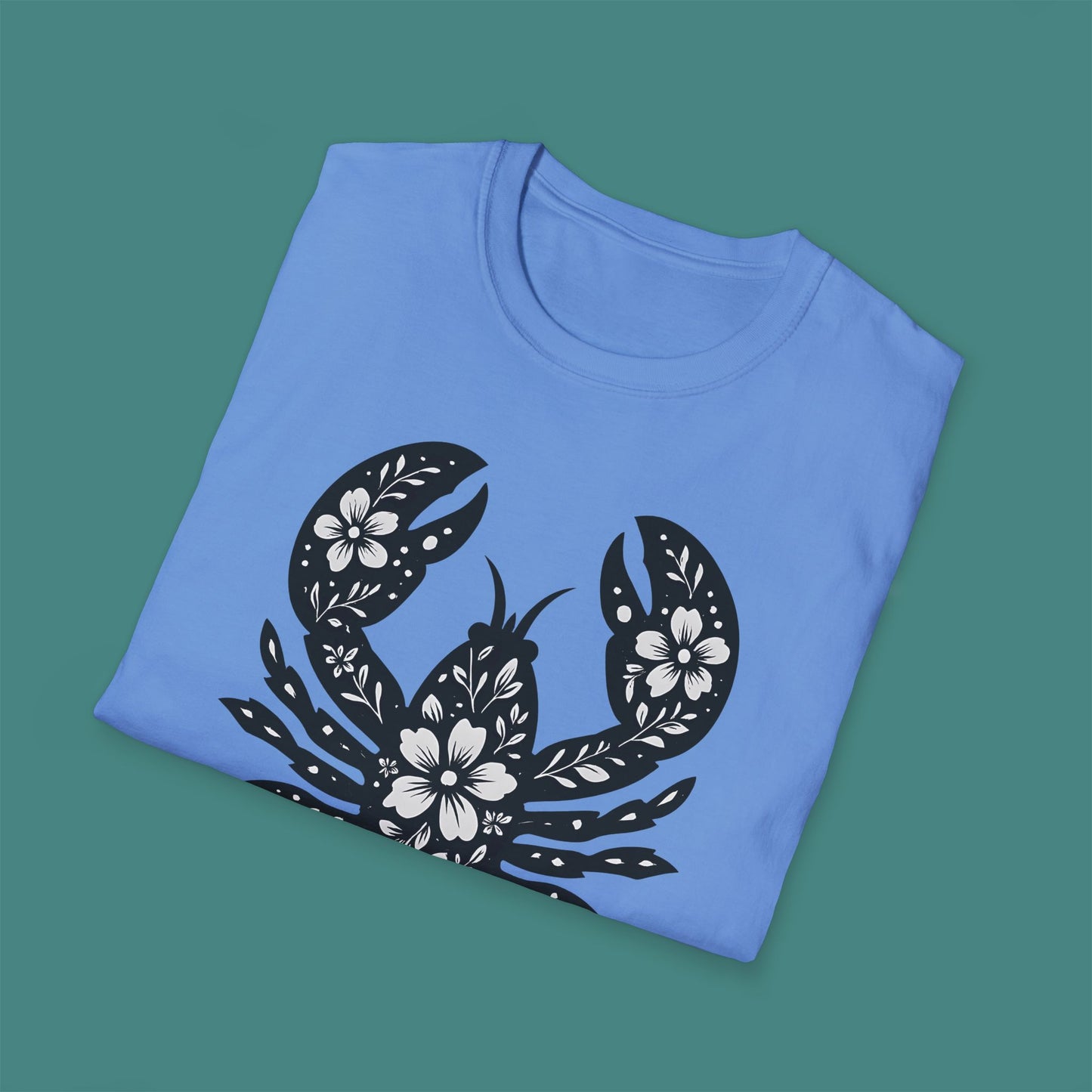 Floral Lobster Silhouette Unisex T-Shirt
