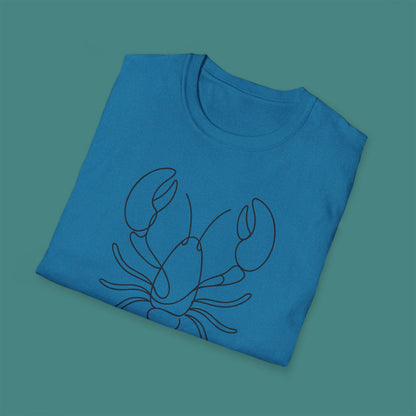 Minimalist Line Art Lobster Unisex T-Shirt