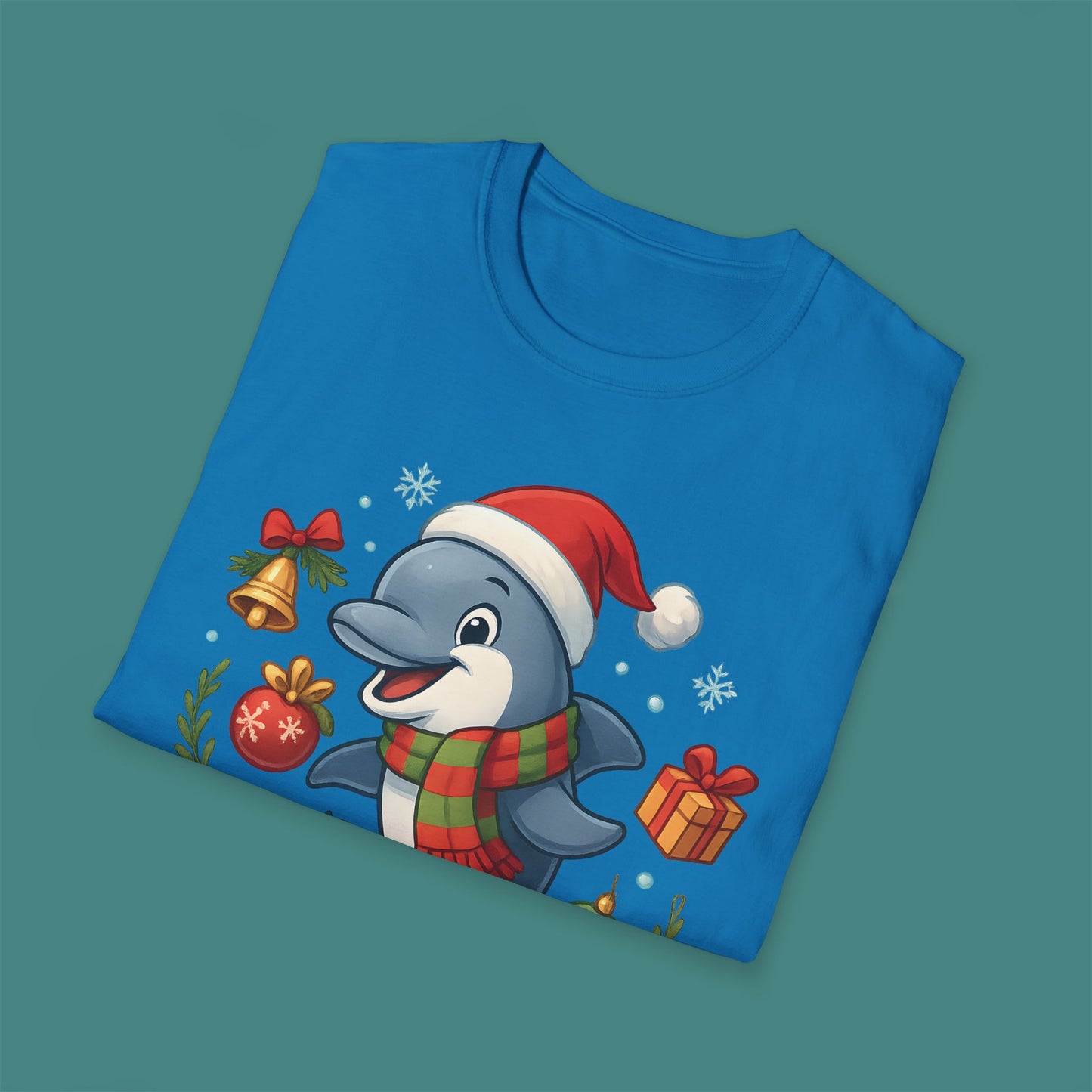 Christmas Dolphin Unisex T-Shirt
