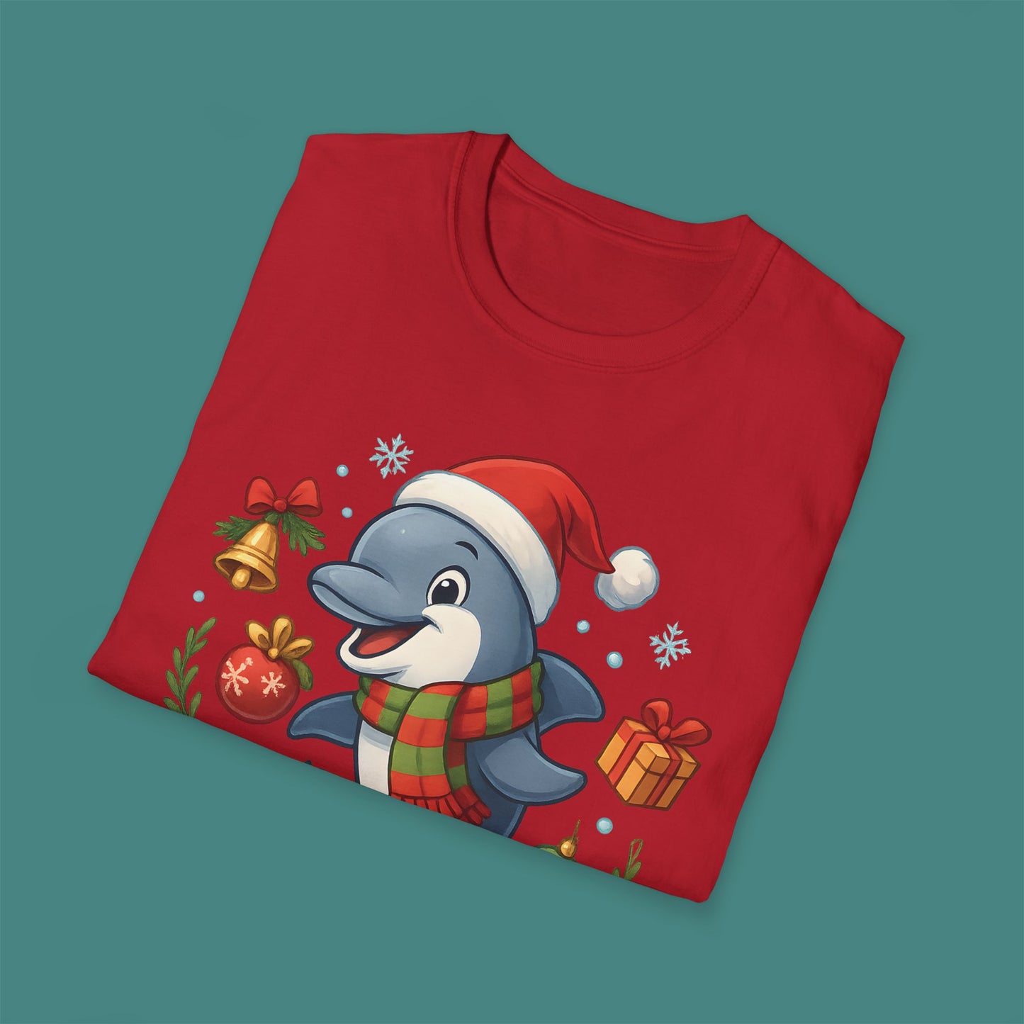 Christmas Dolphin Unisex T-Shirt