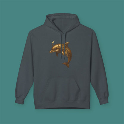 Steampunk Mechanical Dolphin Fleece Unisex Hoodie