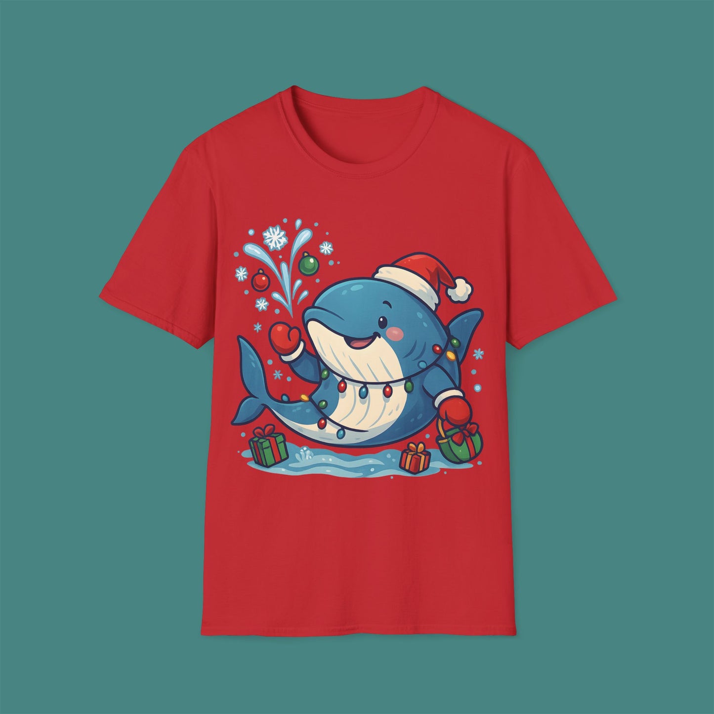 Christmas Whale Unisex T-Shirt