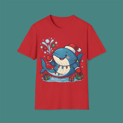 Christmas Whale Unisex T-Shirt