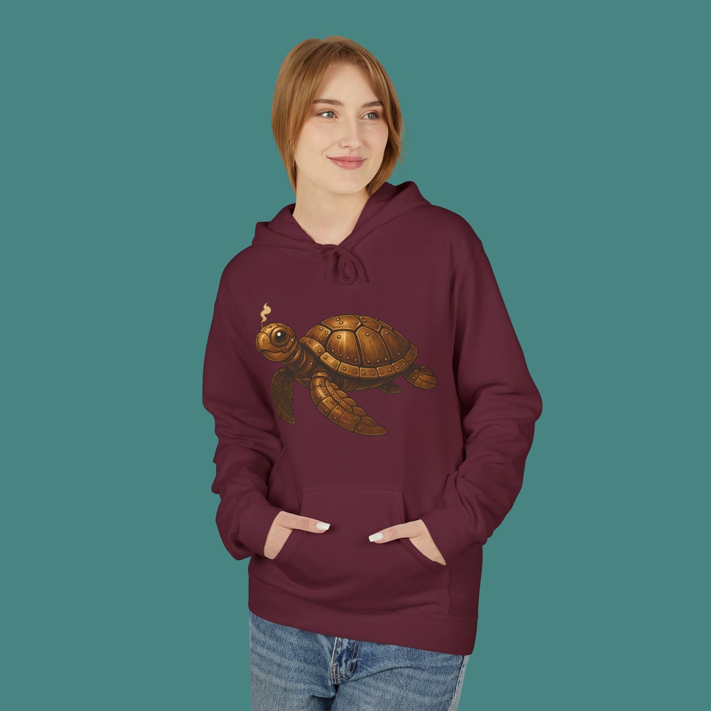 Steampunk Mechanical Turtle Fleece Unisex Hoodie