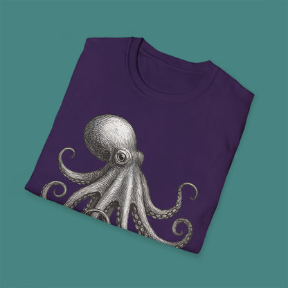 Vintage Etching Octopus Unisex T-Shirt