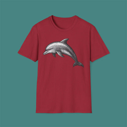 Vintage Etching Dolphin Unisex T-Shirt