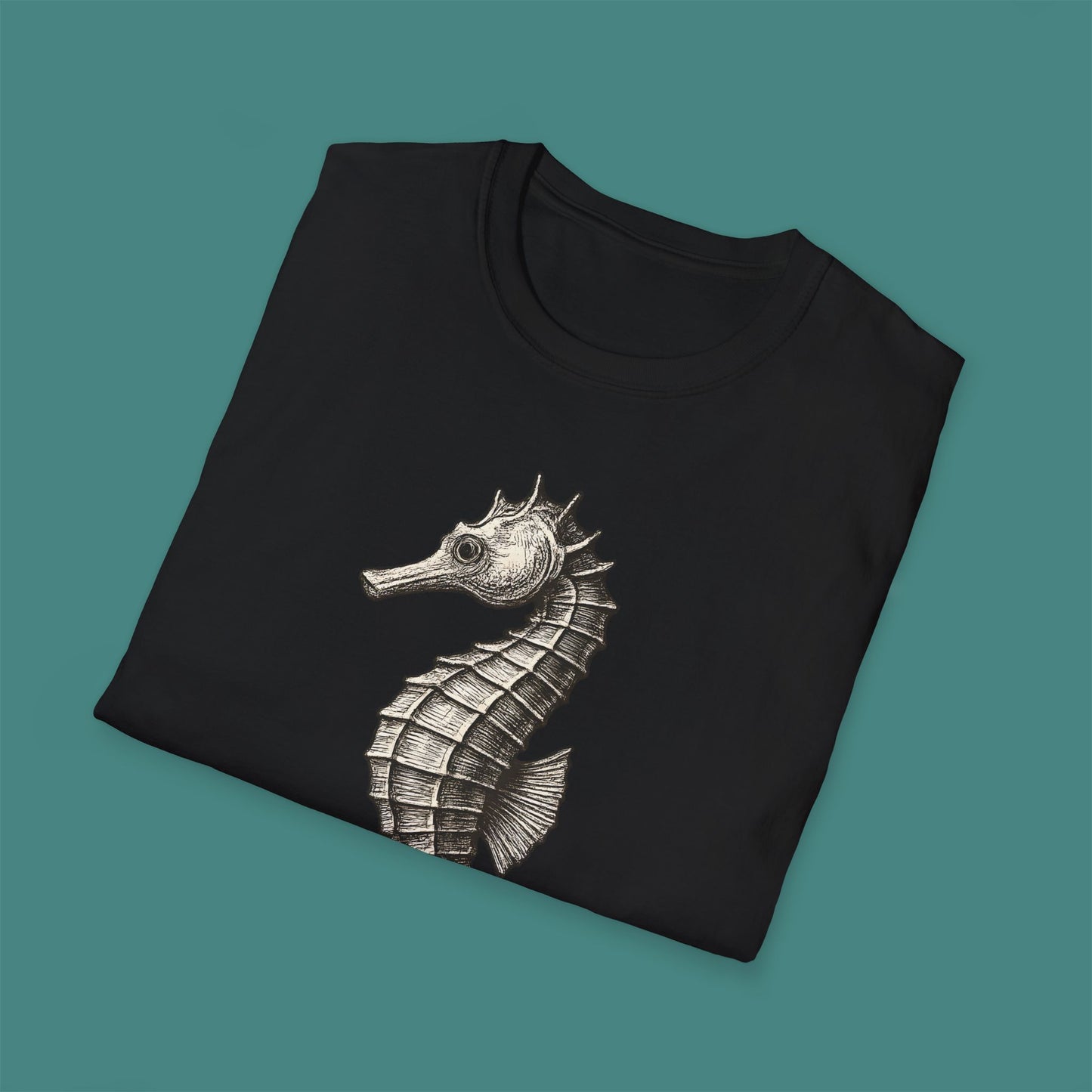 Vintage Etching Seahorse Unisex T-Shirt