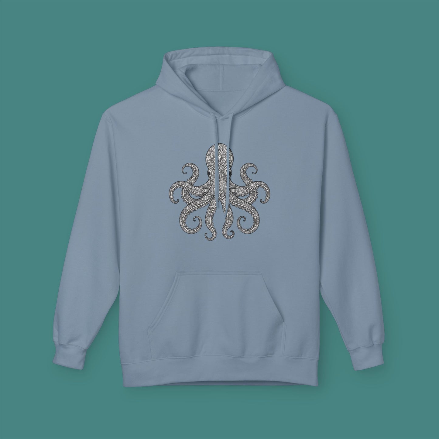 Intricate Mandala Octopus Fleece Unisex Hoodie