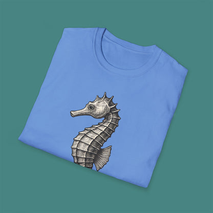 Vintage Etching Seahorse Unisex T-Shirt