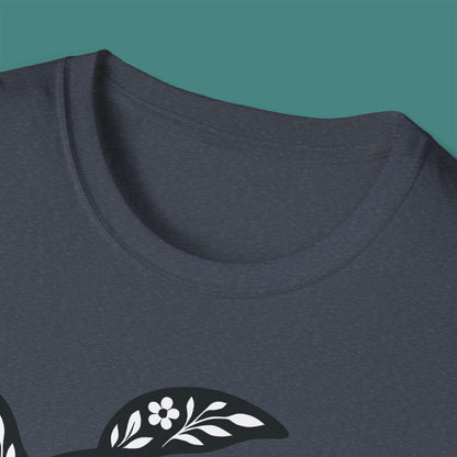 Floral Turtle Silhouette Unisex T-Shirt