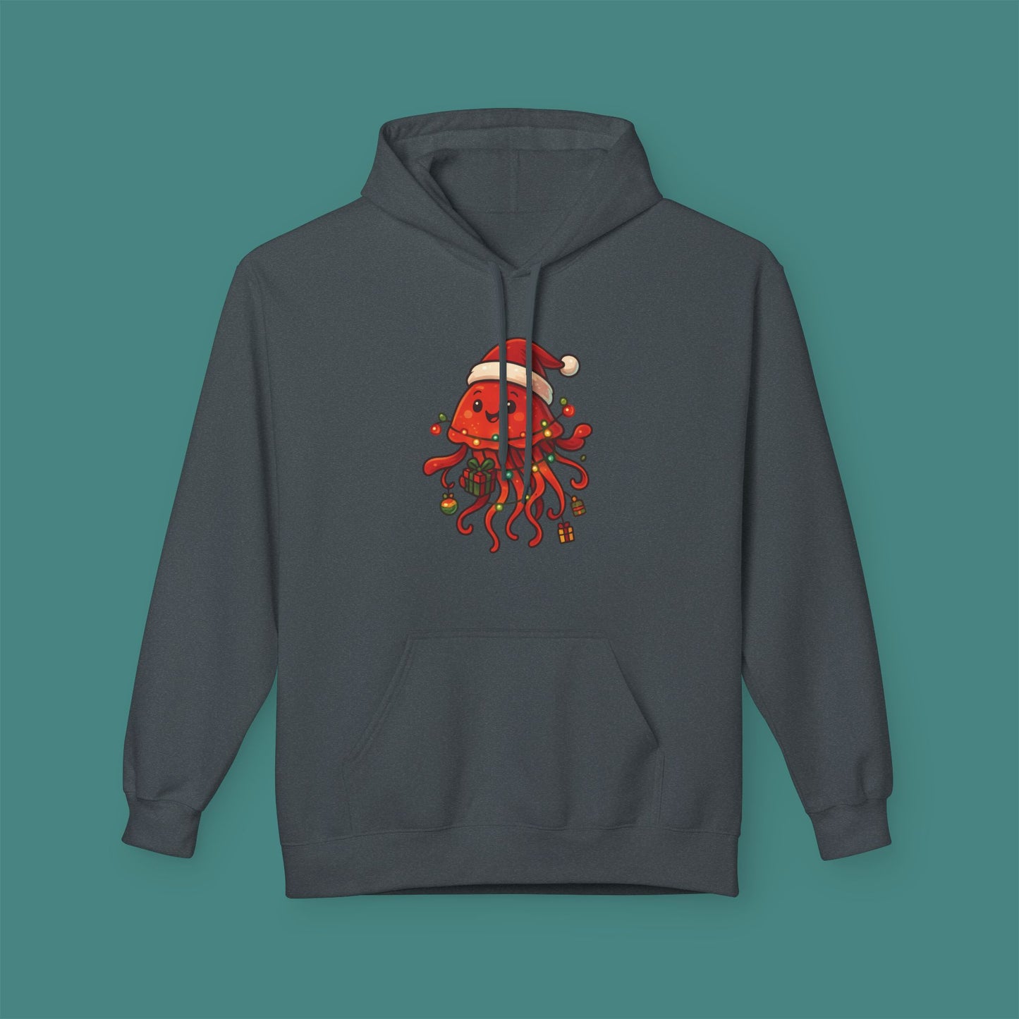Christmas Jellyfish Fleece Unisex Hoodie