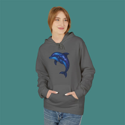 Cosmic Galaxy Dolphin Fleece Unisex Hoodie